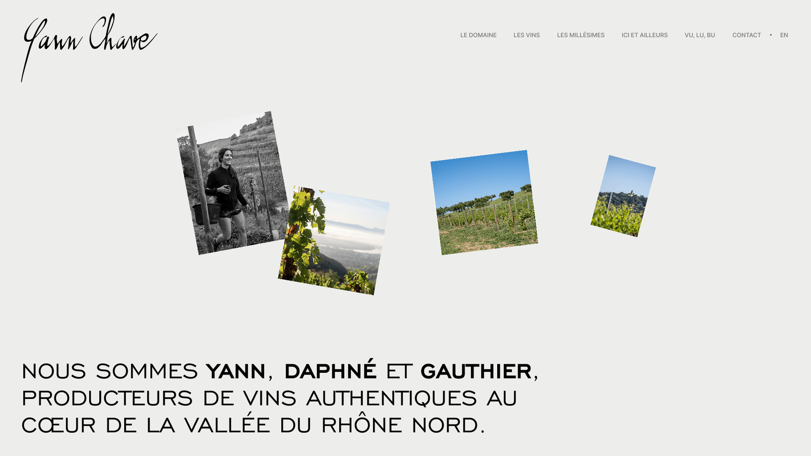 Photos des vignes et des paysages de la vallée du Rhône sur le site du Domaine Yann Chave